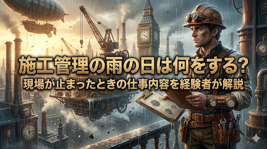 施工管理の雨の日は何をする？現場が止まったときの仕事内容を経験者が解説）