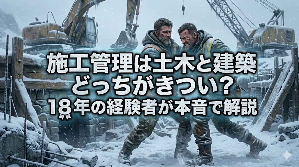 施工管理は土木と建築どっちがきつい？18年の経験者が本音で解説