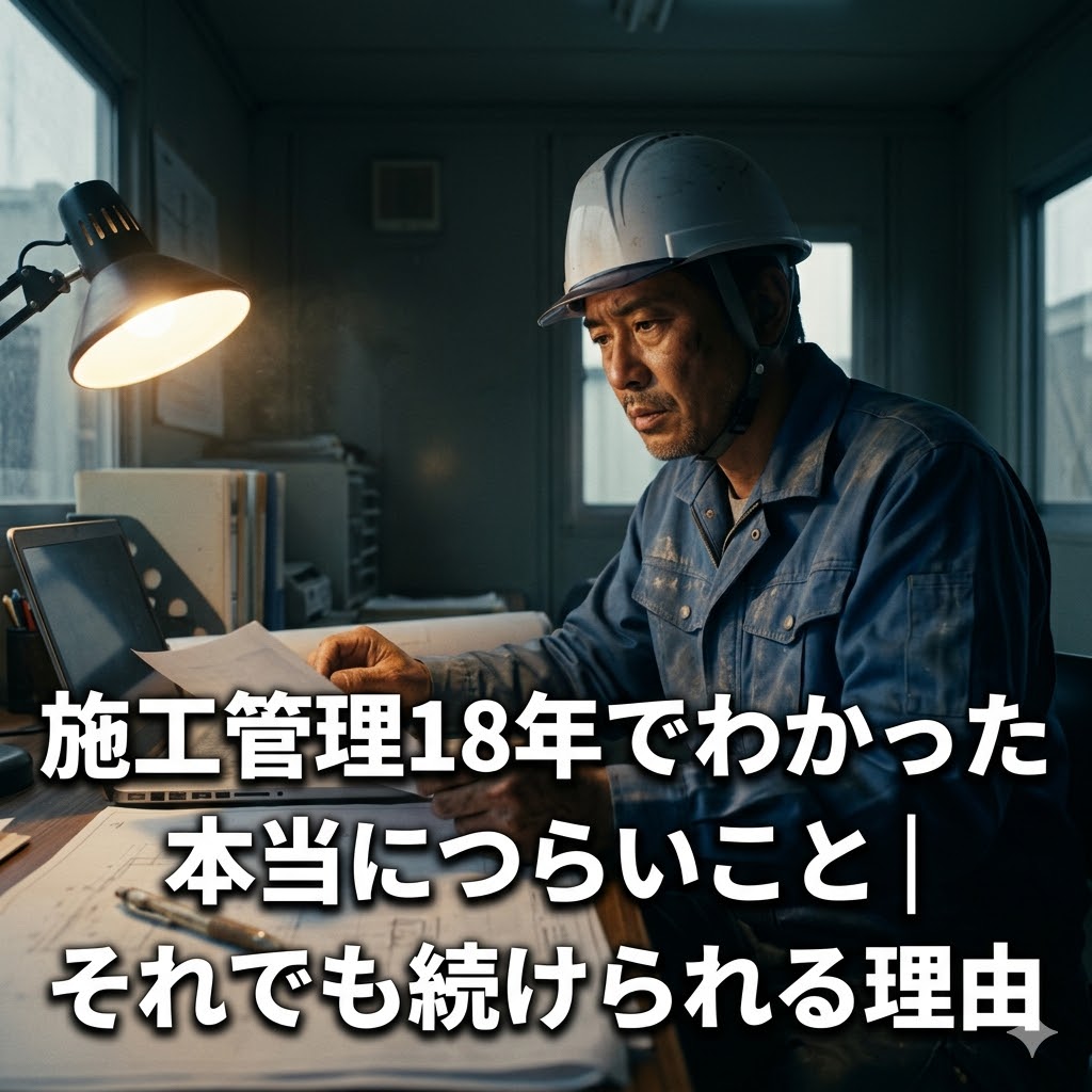 施工管理18年でわかった本当につらいこと｜それでも続けられる理由
