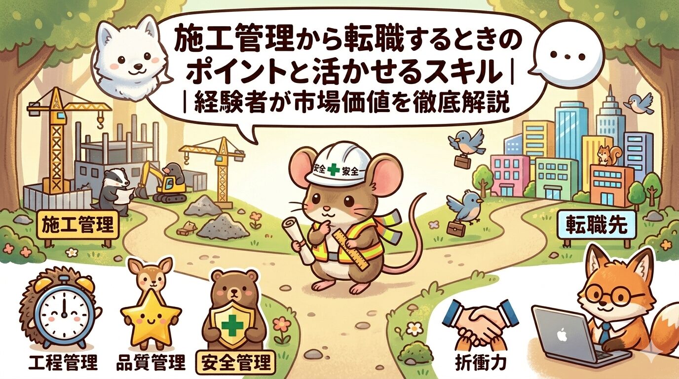 施工管理から転職するときのポイントと活かせるスキル｜経験者が市場価値を徹底解説