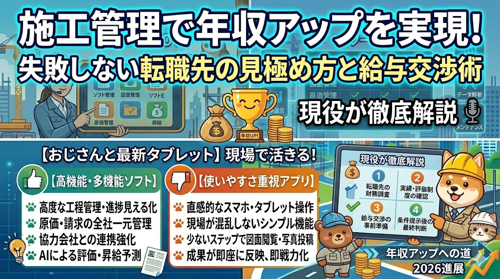 施工管理で年収アップを実現！失敗しない転職先の見極め方と給与交渉術｜現役が徹底解説