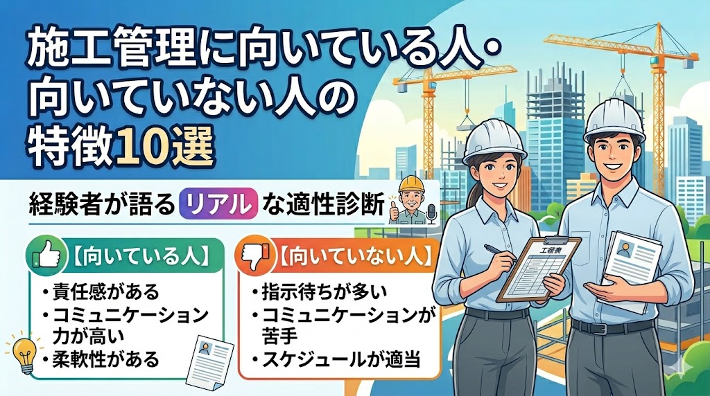 施工管理に向いている人・向いていない人の特徴10選