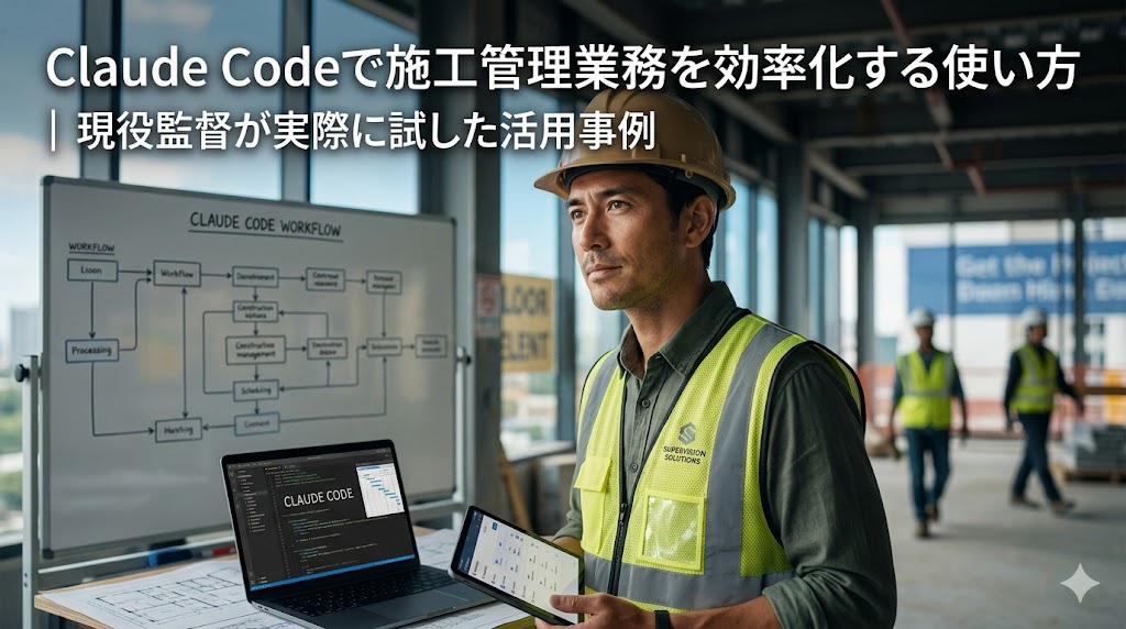 Claude Codeで施工管理業務を効率化する使い方｜現役監督が実際に試した活用事例