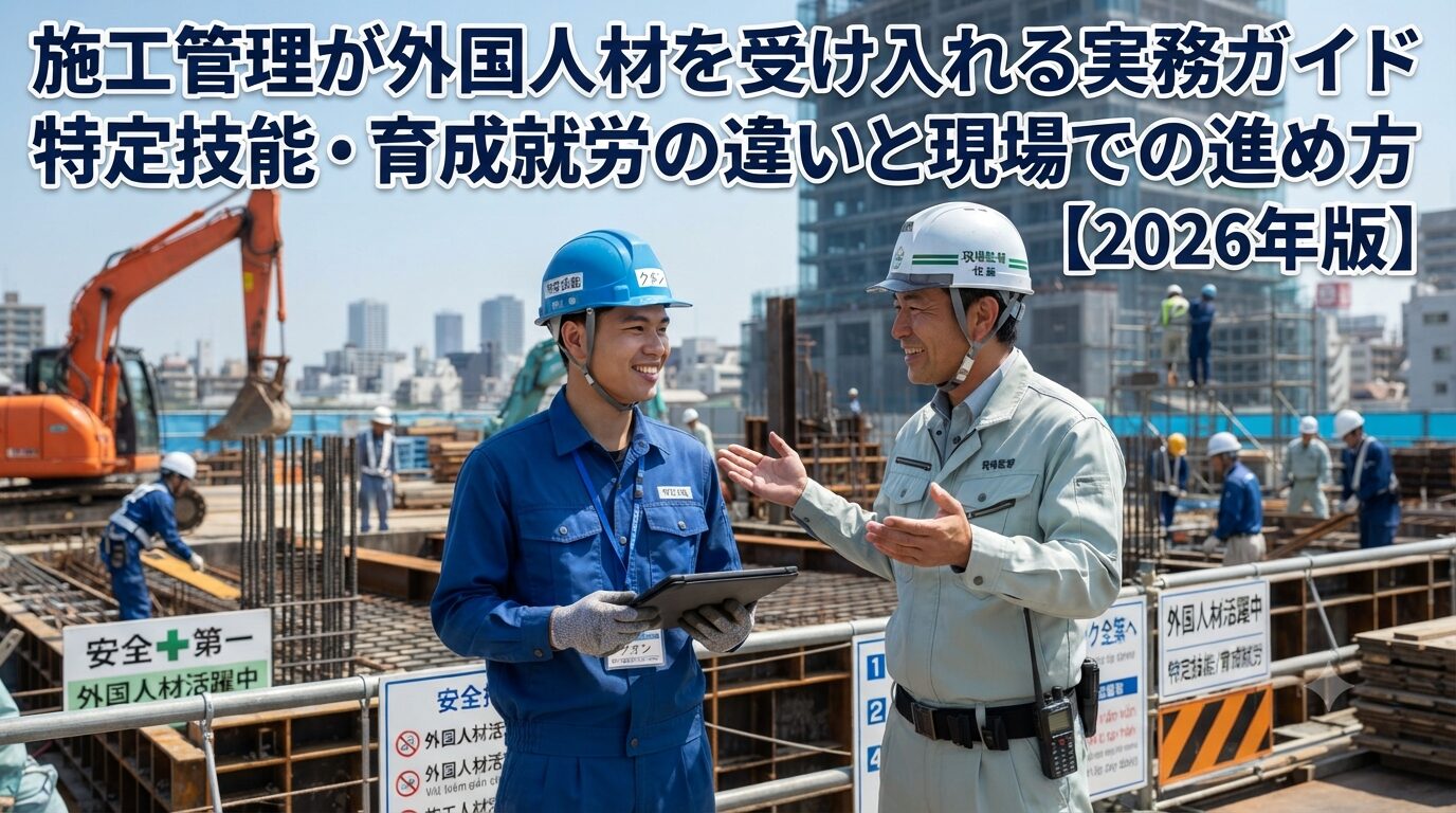 施工管理が外国人材を受け入れる実務ガイド｜特定技能・育成就労の違いと現場での進め方【2026年版】