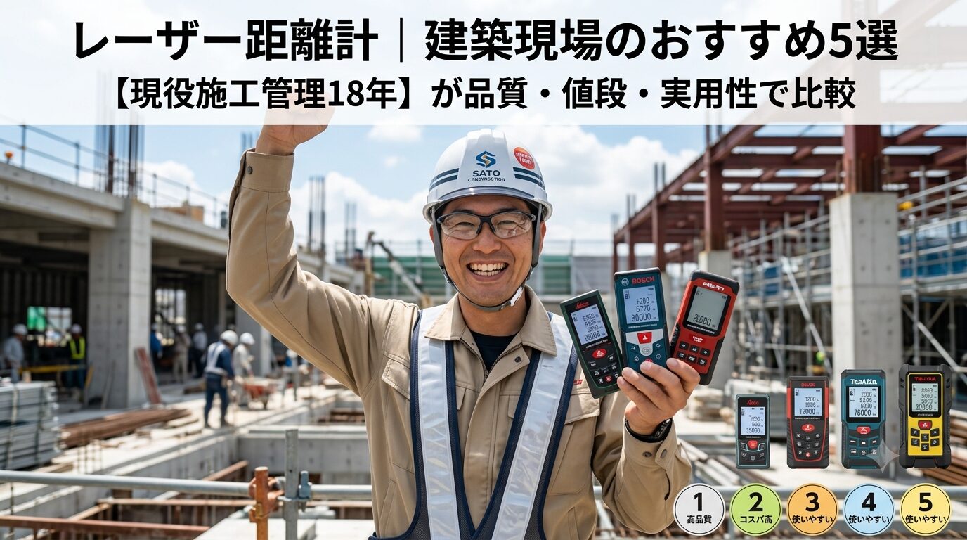 レーザー距離計｜建築現場のおすすめ5選を品質・値段・実用性で比較【現役施工管理18年】