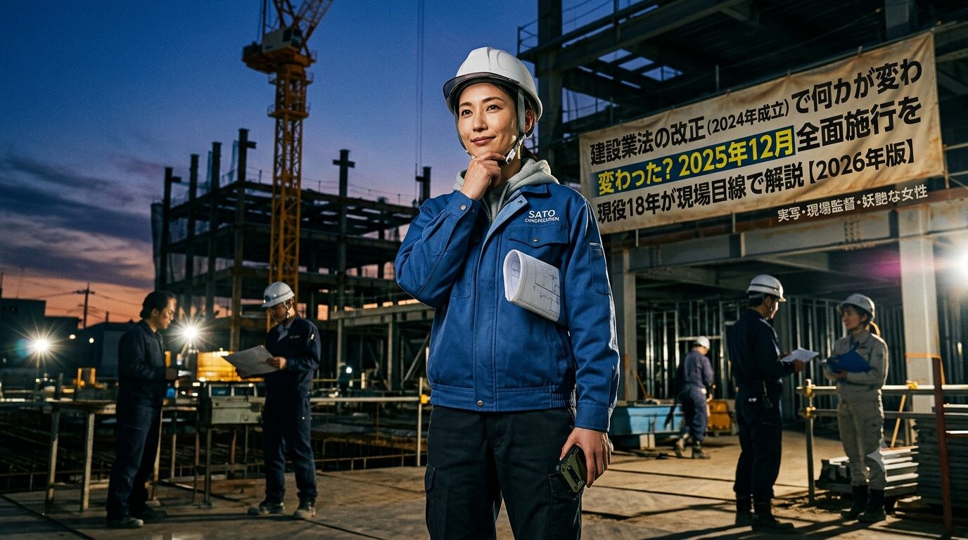 建設業法の改正(2024年成立)で何が変わった?2025年12月全面施行を現役18年が現場目線で解説【2026年版】