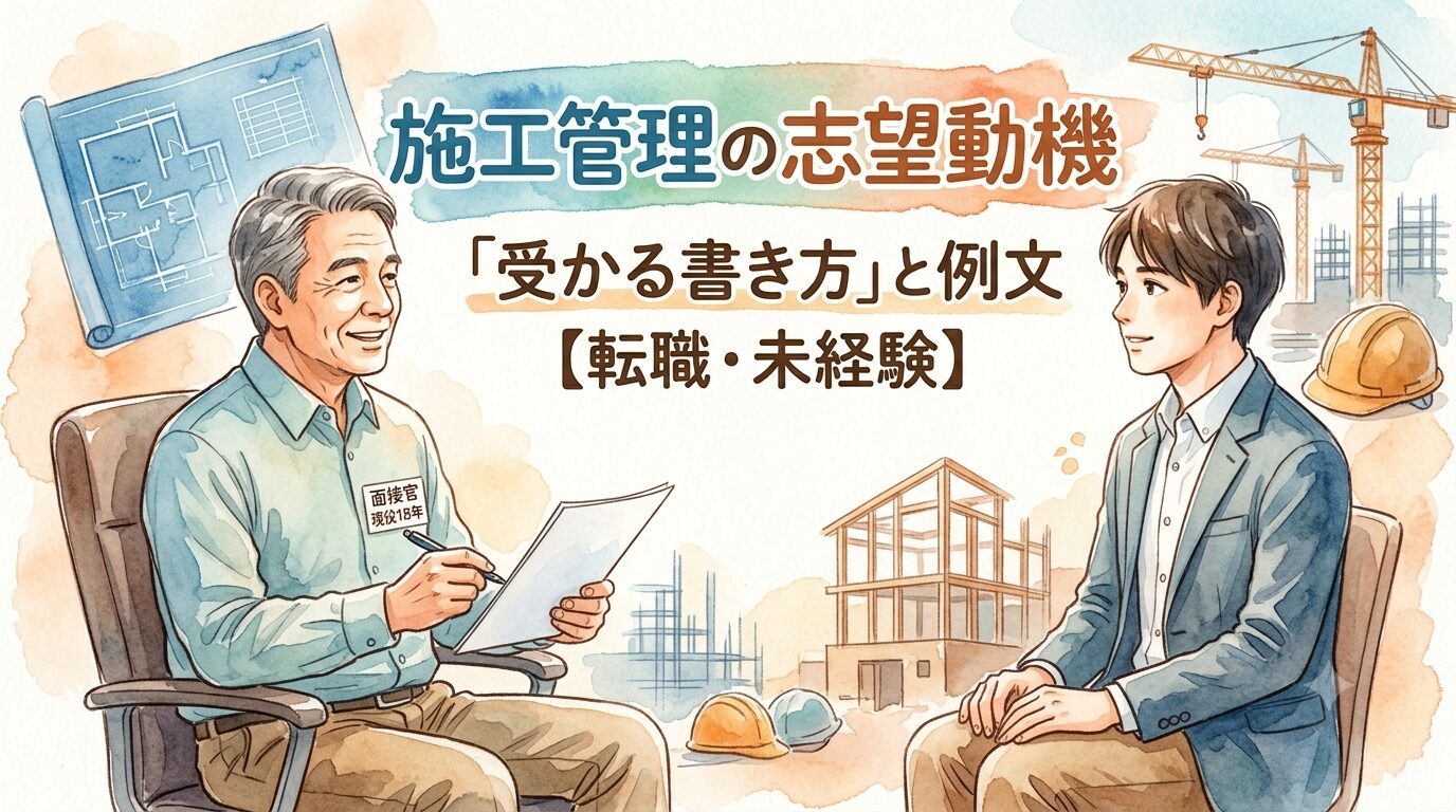 施工管理の志望動機｜現役18年の面接官目線で「受かる書き方」と例文【転職・未経験】