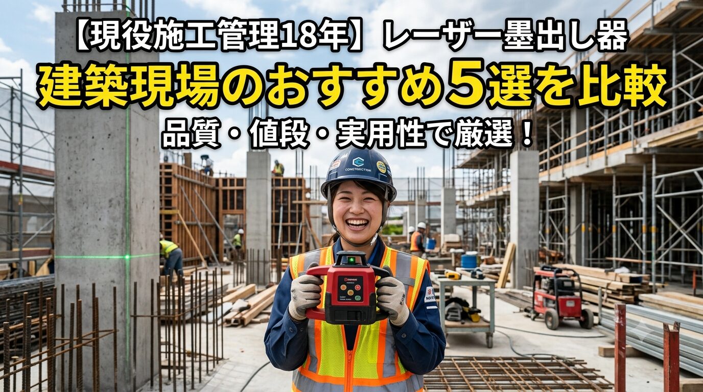 レーザー墨出し器|建築現場のおすすめ5選を品質・値段・実用性で比較【現役施工管理18年】